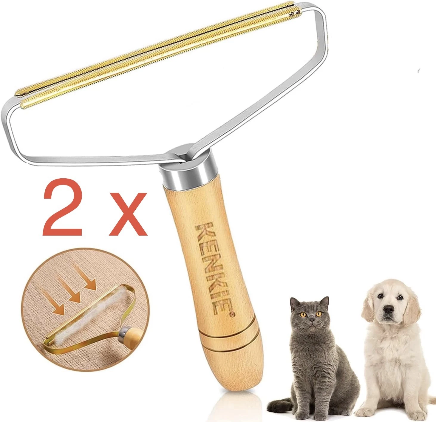 Portable Lint Remover Pet Hair Remover Clothes Fuzz Shaver Carpet Roller X 2