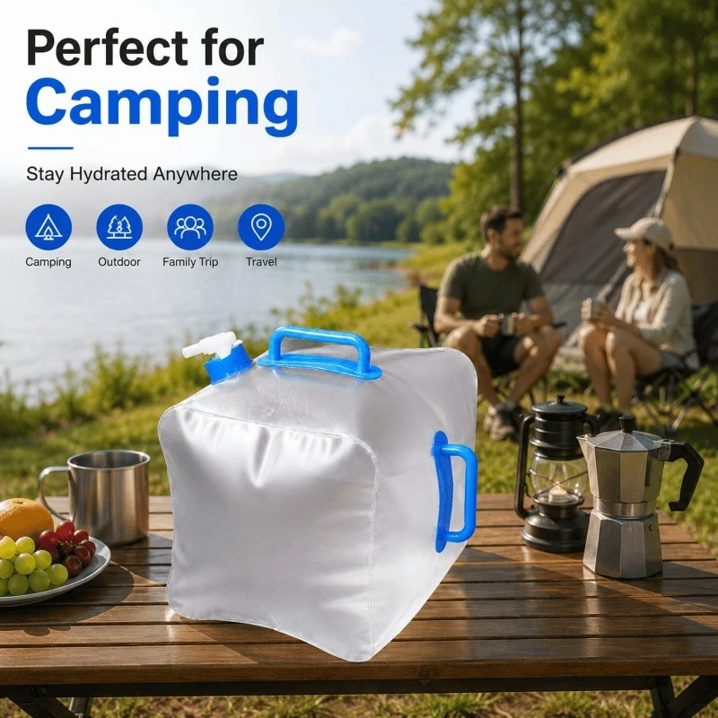 20L Foldable Water Container with Tap Portable Camping Water Carrier