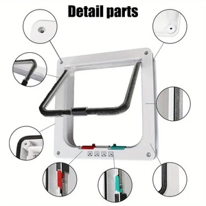 4 Way Lock Cat Flap Door Pet Gate Plastic Small Dog Puppy Kitten Access Hatch Do