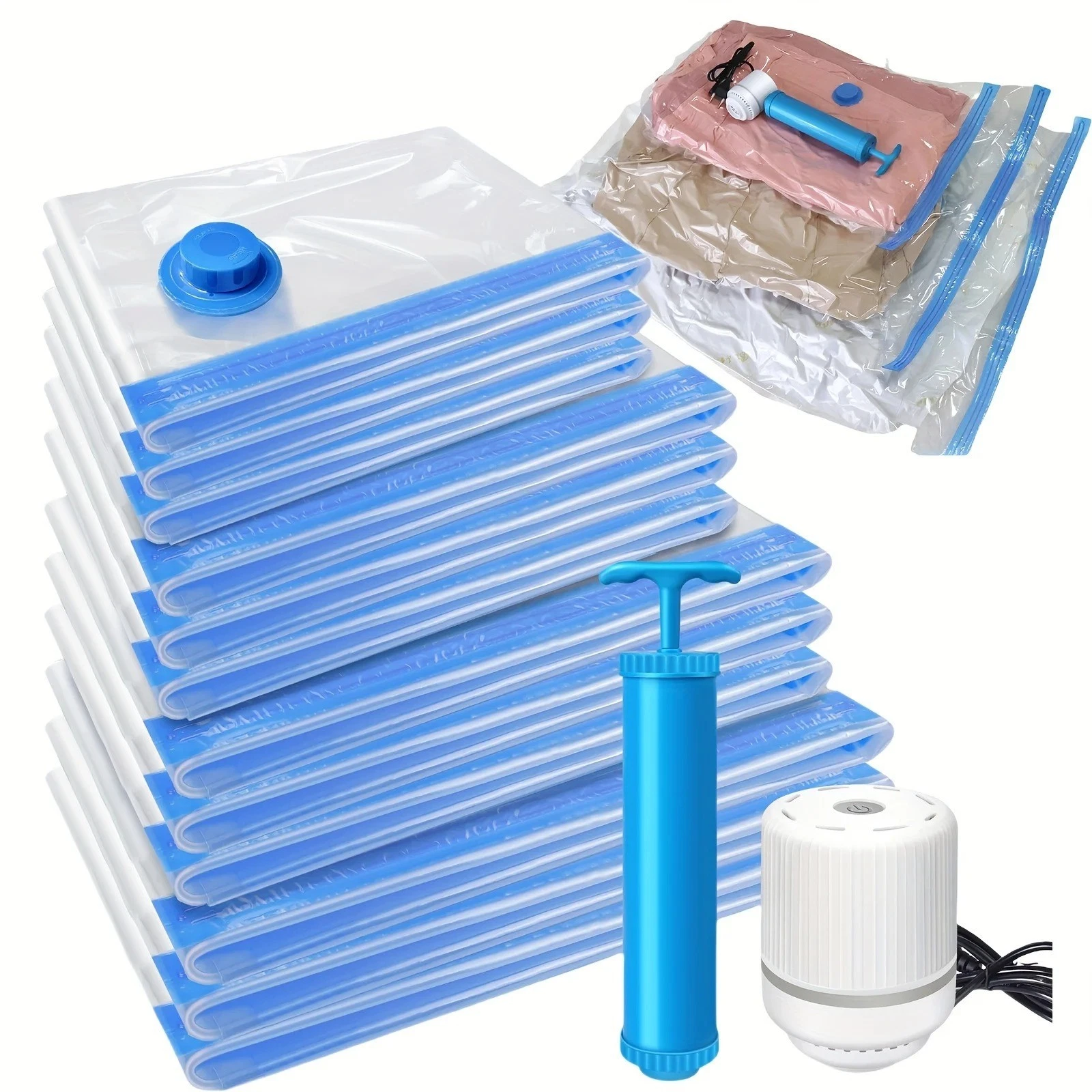 12 Pack Vacuum Storage Bags Clothes Bedding Travel Space Saver Compression Bags