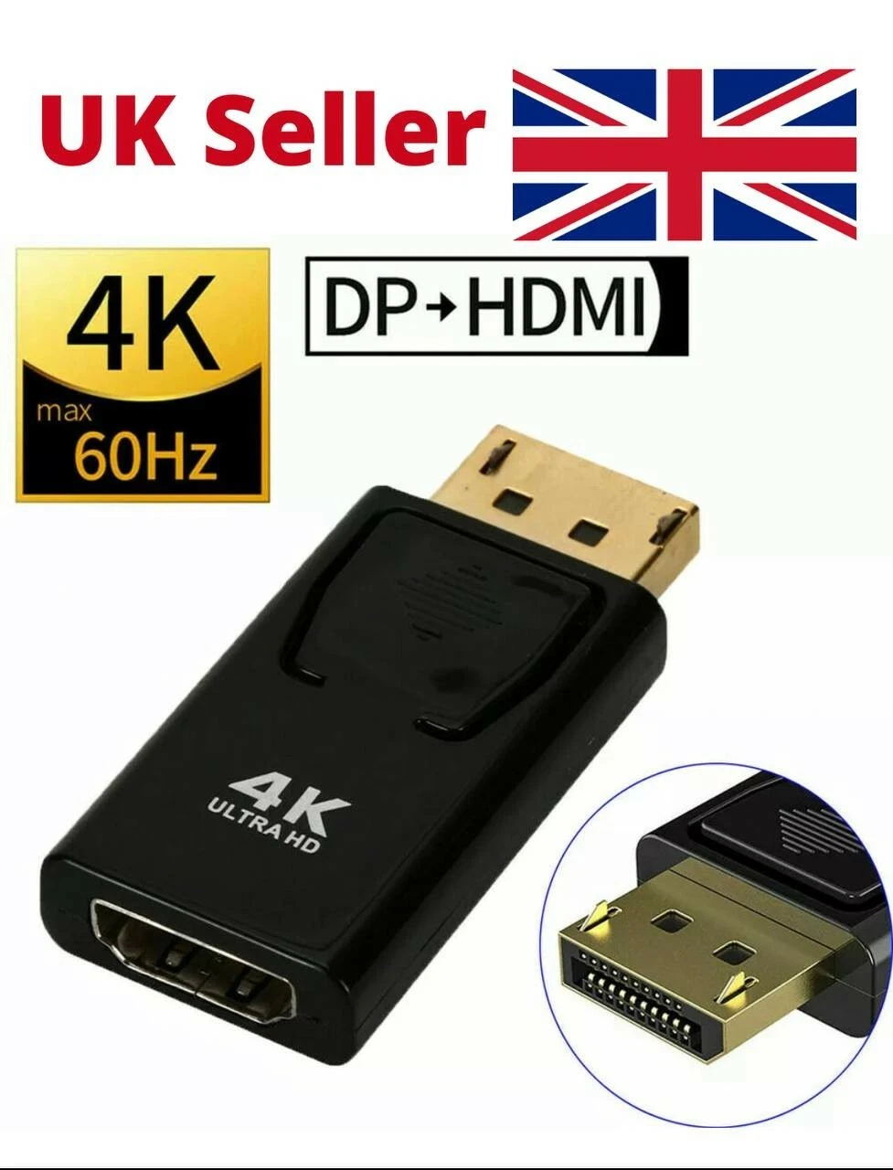 2 X DP to HDMI 4K Ultra Adapter Compatible Display Port Converter Cable