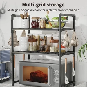 Kitchen Storage Rack Microwave Oven Shelf Countertop Organizer Multi Tier