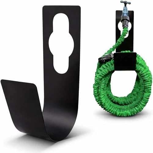 Wall Mounted Hose Holder Iron Garden Hose Storage Bracket Rack Heavy Duty Hook