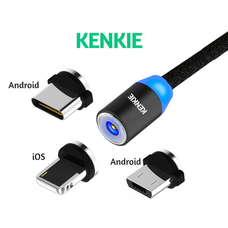 Kentew Portable Keychain Lightning/Micro/Type C Charger for and Android Device Cables 
