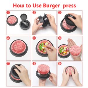 KENKIE Burger Press, 3 in 1 Stuffed Patty Maker, Hamburger pressor Burger Presses