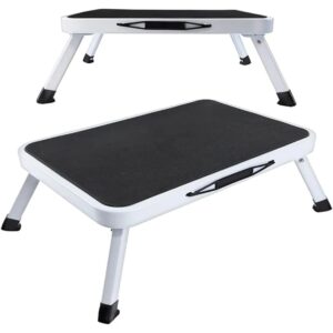 Heavy Duty Folding Step Stool Wide Non-Slip Platform Portable Steel Step Ladder for Kitchen Home Garden Use 150kg Capacity