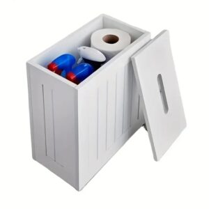 Slim Bathroom Storage Cabinet | Freestanding Toilet Paper Holder & Organizer, Narrow Space Saving Toilet Roll Storage Box for Bathroom