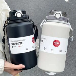 2.0L Stainless Steel Vacuum Thermos Flask | Insulated Hot & Cold Water Bottle with Lanyard for Travel, Home & Outdoor Use