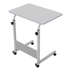 Adjustable Laptop Table with Wheels – Height Adjustable Overbed Desk Mobile Laptop Stand for Home & Office