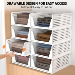 Simple Modern Plastic Wardrobe Cabinet – Stackable Clothes Storage Organizer with Sliding Drawers (4 Pack)
