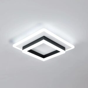 Square Acrylic Ceiling Light Modern LED Lamp 6500K White for Bedroom Office Kitchen Living Room 24W 220V Energy Efficient Surface Mounted