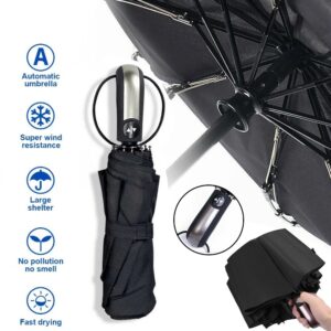Automatic Open Close Umbrella 10-Rib Windproof Folding Travel Umbrella | Compact & Lightweight
