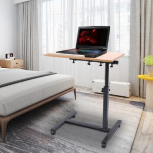 Adjustable Laptop Table with 360° Rotating Top – Mobile Standing Desk with Wheels for Home & Office
